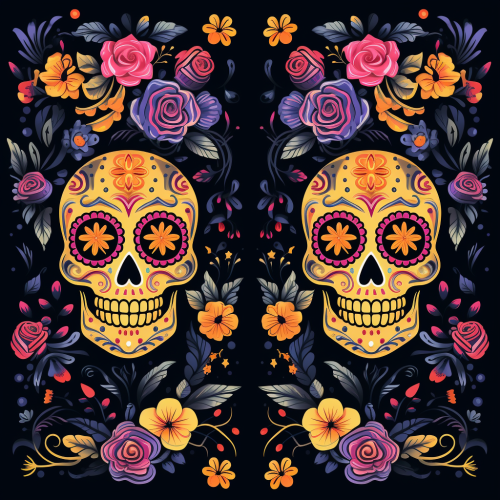 Floral sheet design for Day of the Dead