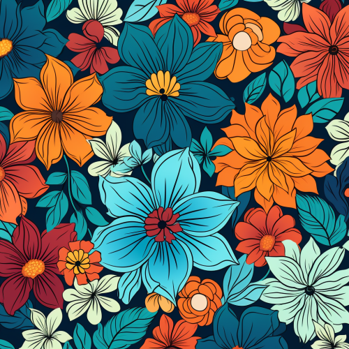 Flower coloring book pattern