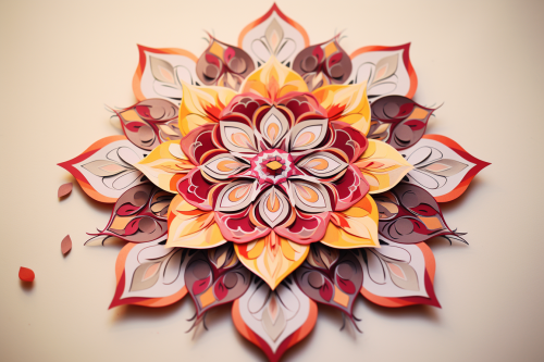 Colorful flower-shaped mandala drawing