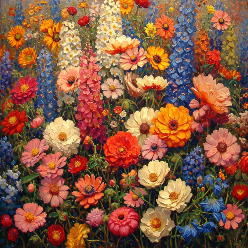 Colorful Blooming Flowers in Garden