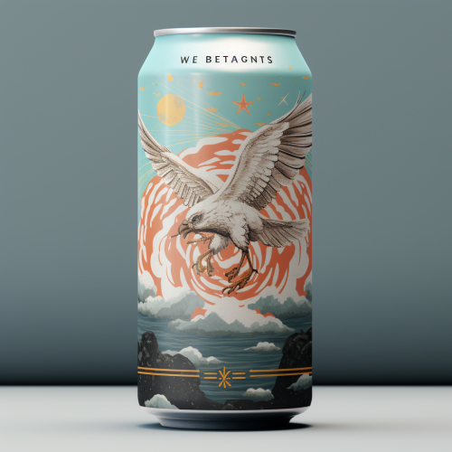 Flying beer with airplane wings