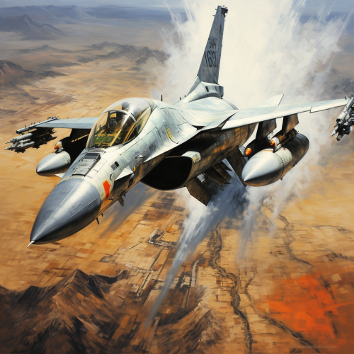 F-16 art painting in flight