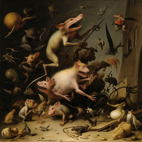 Unbelievable Flying Pig Rat Painting Unbelievable Flying Pig Rat Painting