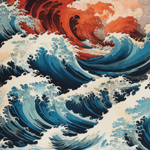 Closeup of Hokusai Wave foam