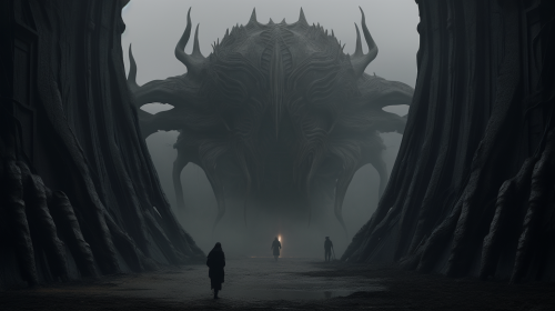 Foggy approach to creepy alien keep Foggy approach to creepy alien keep