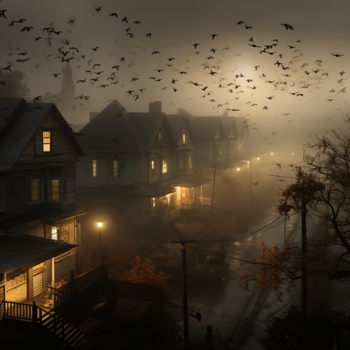 Mosquitoes and Cranes in a Foggy Evening Mosquitoes and Cranes in a Foggy Evening