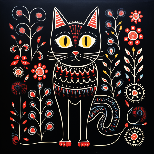 Warrior Cat Line Painting Artwork