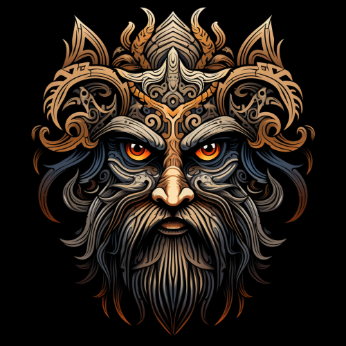 Folk Art of Odin, Norse God with One Eye Folk Art of Odin, Norse God with One Eye