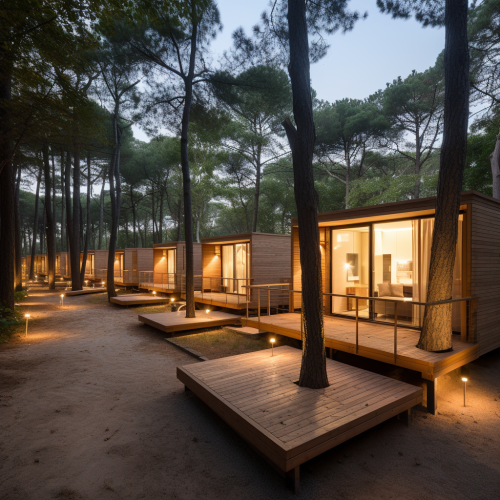 Forest ecological room in square-shaped forest