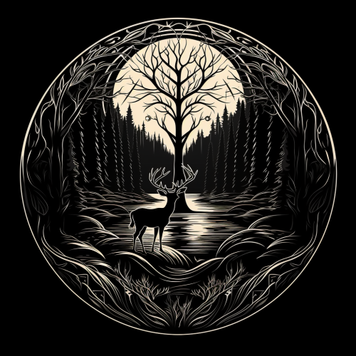 Black and white forest logo