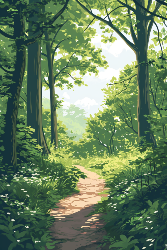Forest Path in Clear Sky Forest Path in Clear Sky