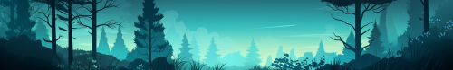 Silhouette of lush forest landscape Silhouette of lush forest landscape