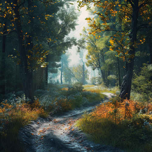 Forked road with bright and dark paths Forked road with bright and dark paths