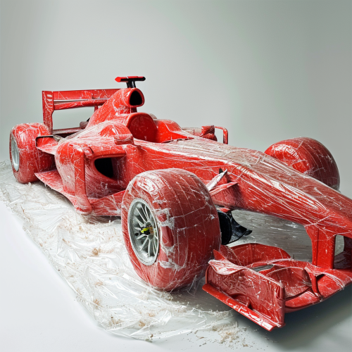 Formula One Car Wrapped in Fresh Meat