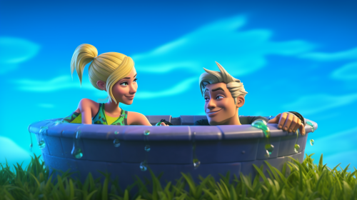 Fortnite Peely Man in Hot Tub