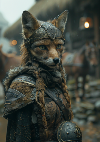 Female Shieldmaiden with Fox Head