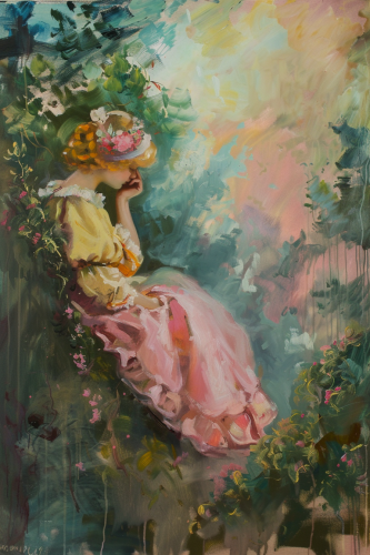 Fragonard style painting artwork