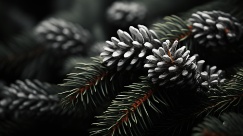 Fraser Fir Abstract Black and White Art