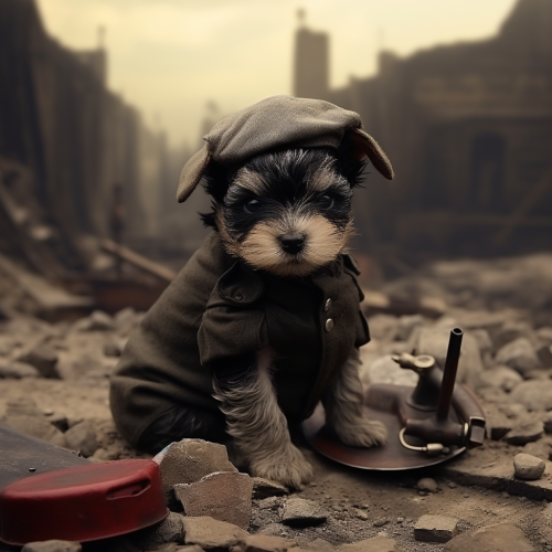 Adorable puppy as symbol of French Resistance