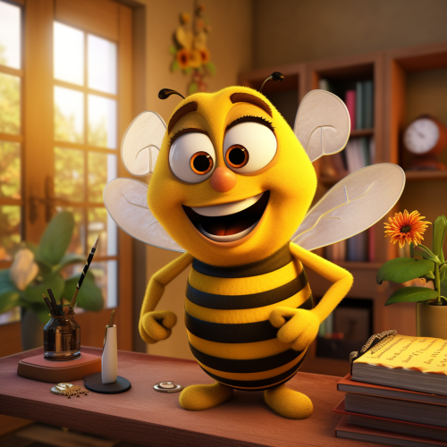 Bee teaching riddles in a friendly manner