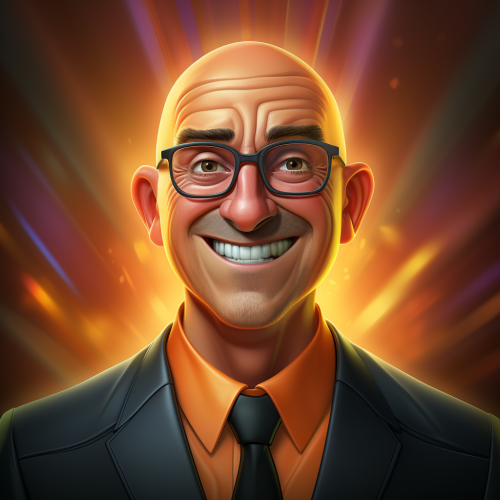 Friendly corporate smiling bald person