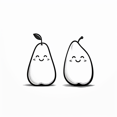 Friendly pears coloring pages for kids