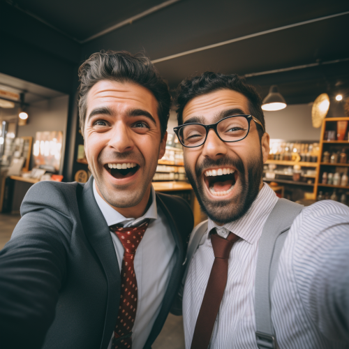 Friendly professionals taking a selfie