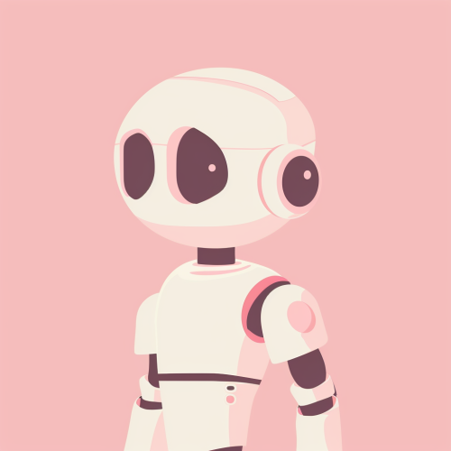 Friendly Robot Pink Silhouette Vector