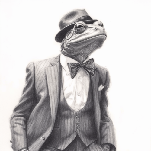 Stylish frog in a suit