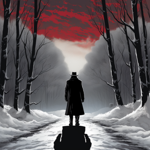 Man in Frosty Forest