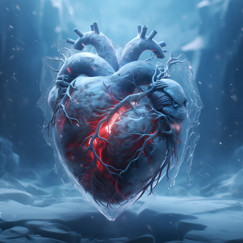 Realistic Frozen Human Heart Art