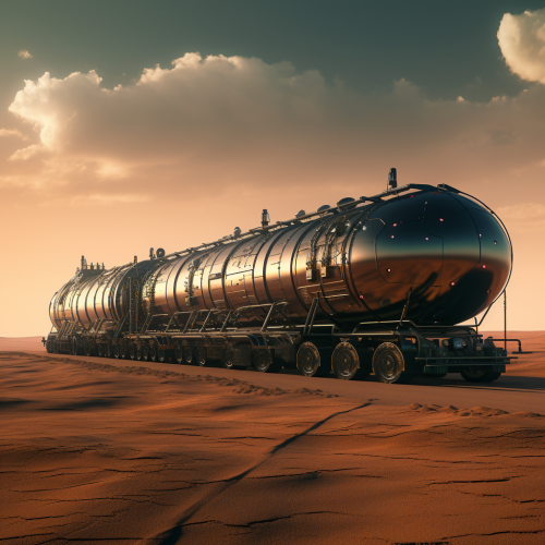 Futuristic fuel tanker truck