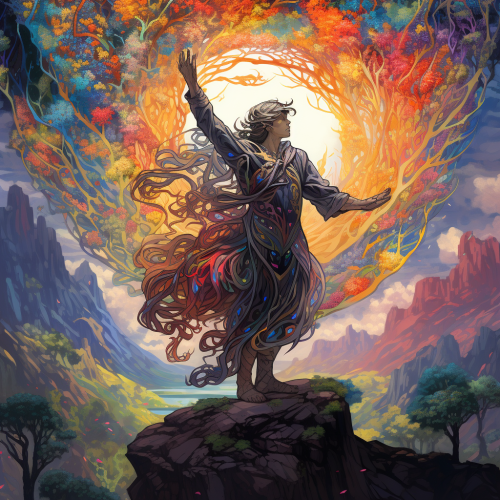 Rainbow mage with vibrant colors