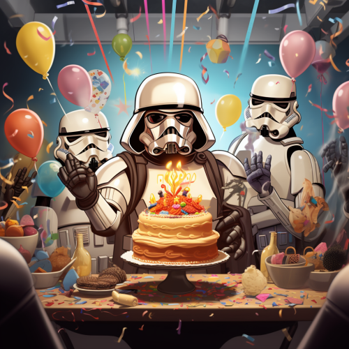 Cartoon Starwars Birthday Card