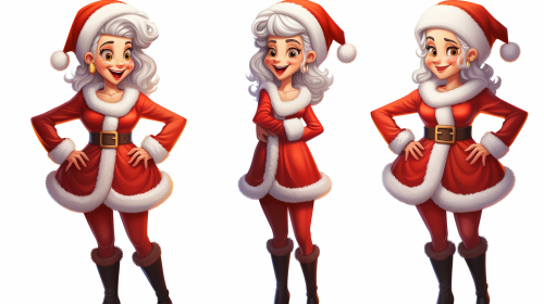Joyful female in Santa costume