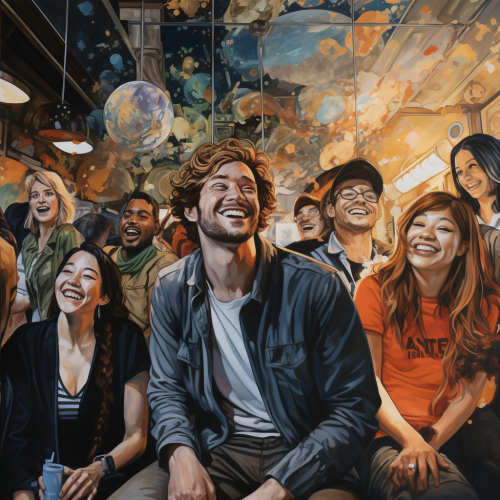 Illustration of funding commitment and happy people