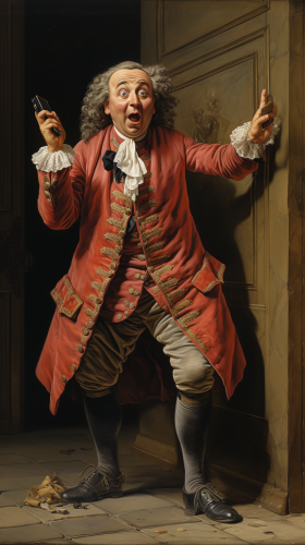 Funny assistant shocked by phone call