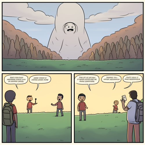 Funny comic strip with 4 panels