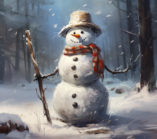 Funny snowman sketch image