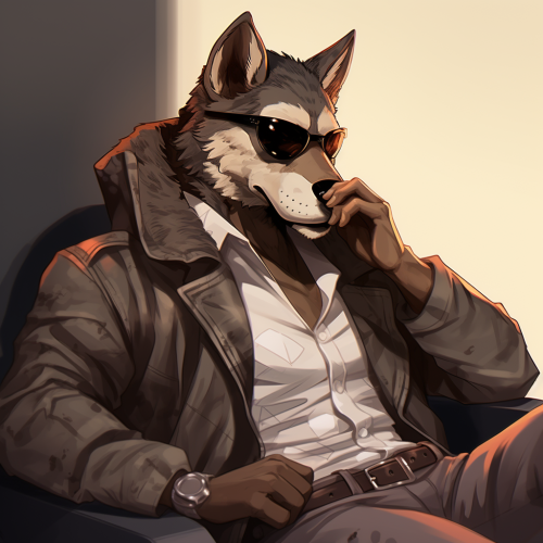 Furry anthro wolf cartel member illustration