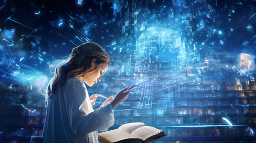 Blue image of future education