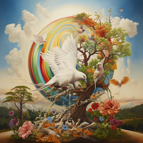 Peaceful future filled with love and nature