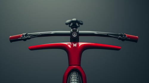 Red color futuristic bicycle handle