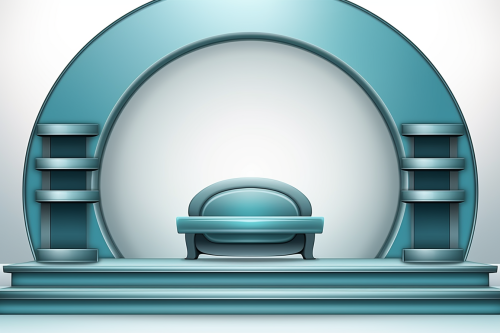 Futuristic clean stage with blank center Futuristic clean stage with blank center