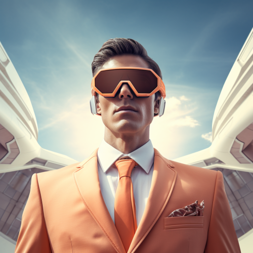 Futuristic cybersecurity agent in elegant uniform Futuristic cybersecurity agent in elegant uniform