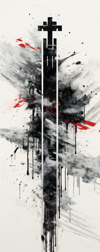 Imaginary Futuristic Heiroglyph Kanji in black ink