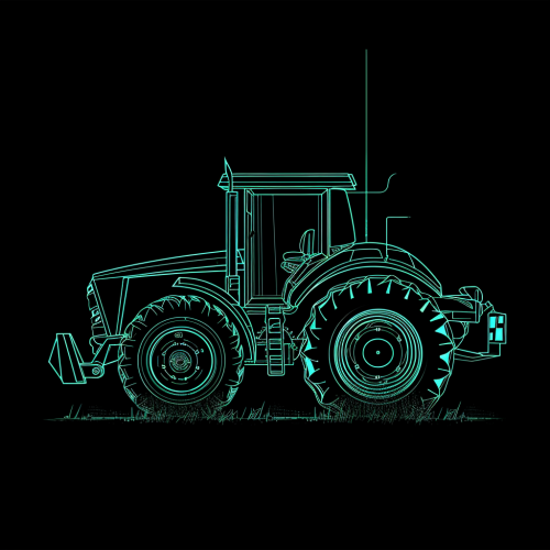 Futuristic minimal tractor company logo