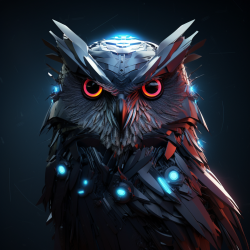 Futuristic glowing polygon owl