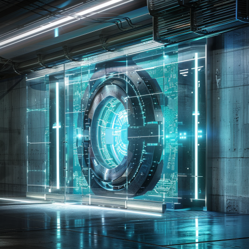 Cybersecurity Futuristic Tech Vault Door