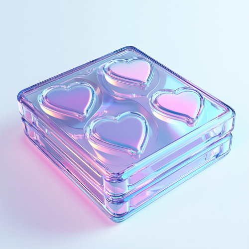 Transparent Silicon CD Case Hearts